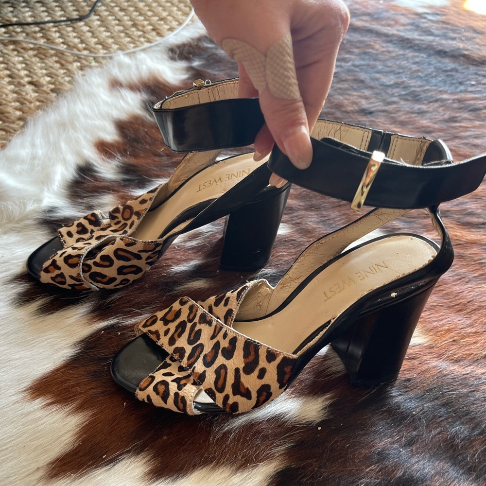 Nine West calf hair cheetah pumps